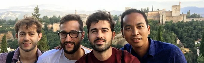 Carlos with students at the Alhambra in Granada